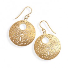 Brushed 14 Karat Gold Plated Earrings