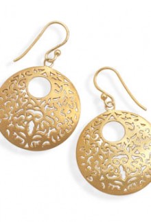 Brushed 14 Karat Gold Plated Earrings