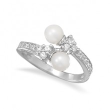 Pearl & Cubic Zirconia Ring