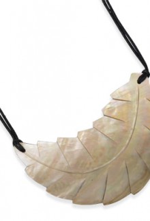 Carved Shell Leaf Necklace