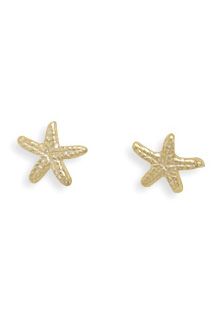 Gold Plated Starfish Stud Earrings