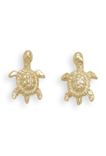 Gold Plated Turtle Earrings