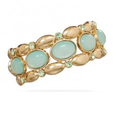Mint Green & Gold Stretch Bangle Bracelet