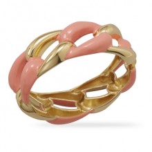 Gold and Pink Bangle Bracelet