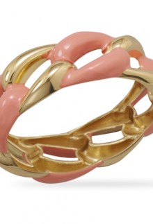 Gold and Pink Bangle Bracelet