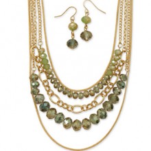 Graduated Necklace & Earrings Set