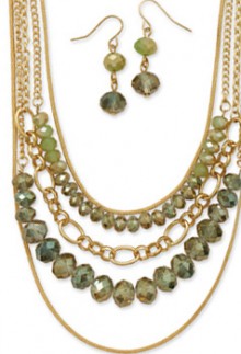 Graduated Necklace & Earrings Set