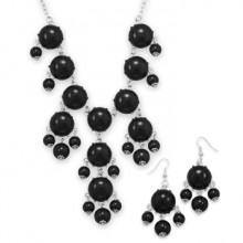 Black Bubble Bead Necklace