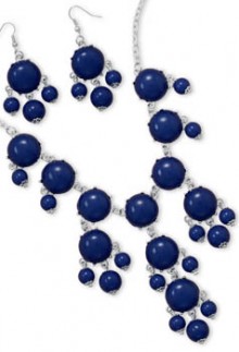 Navy Bubble Bead Necklace