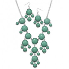 Aqua Green Bubble Bead Necklace