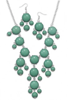 Aqua Green Bubble Bead Necklace