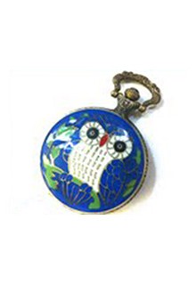 Love the Owl Watch Necklace Blue