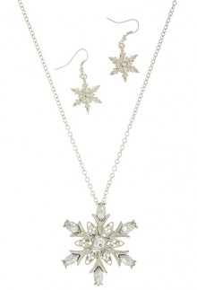 Silver-Colored Snowflake Necklace