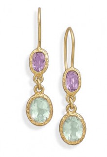 14 Karat Gold Plated Amethyst Earrings